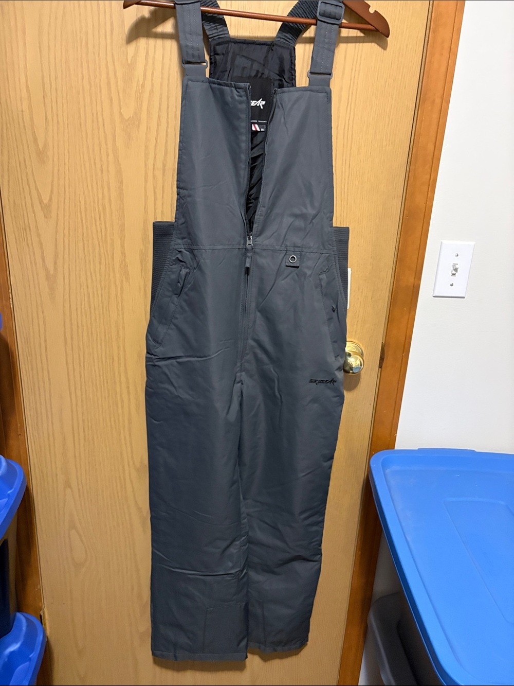 Men's Gray Insulated Bib Snow Pants